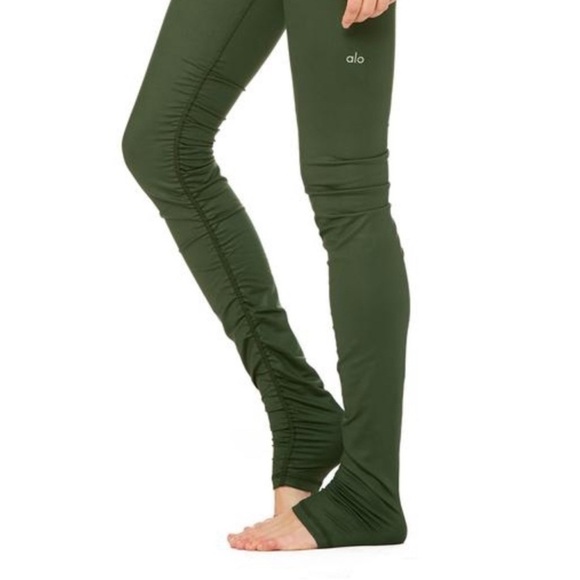 NEW! Alo Yoga Idol Ruched Legging Green SZ S - Picture 15 of 15